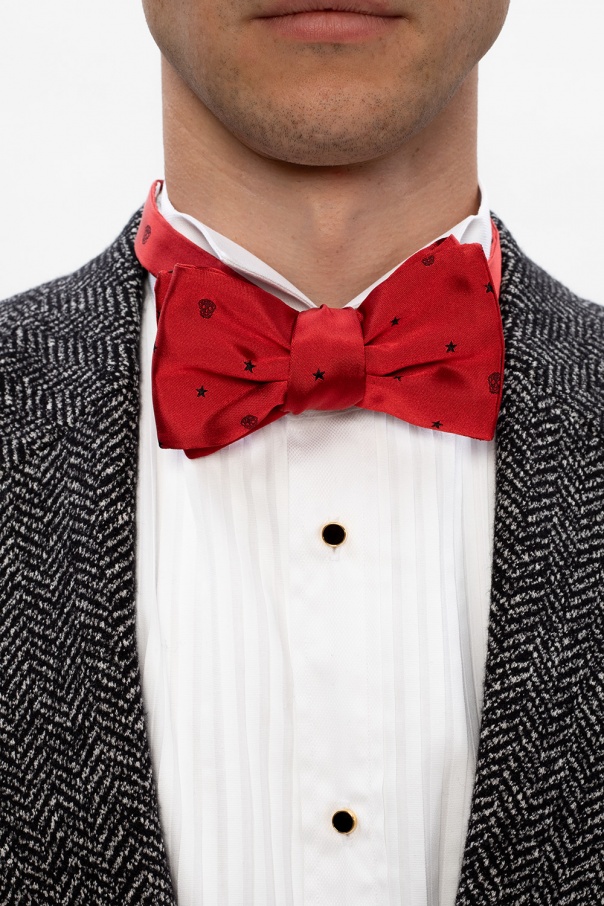 Red Silk bow tie Alexander McQueen alexander mcqueen white bag BaradulinShops Gibraltar